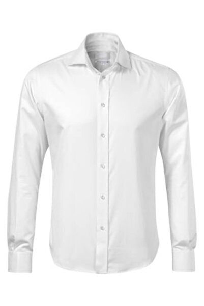 geravian Cămașă bărbătească, Geravian, cambrată, bumbac, gamă premium, 2XL, albă