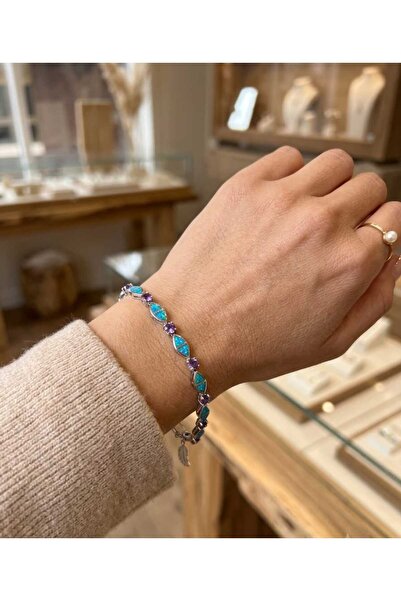 Frost Jewellry 925 ayar opal taşlı gümüş bileklik