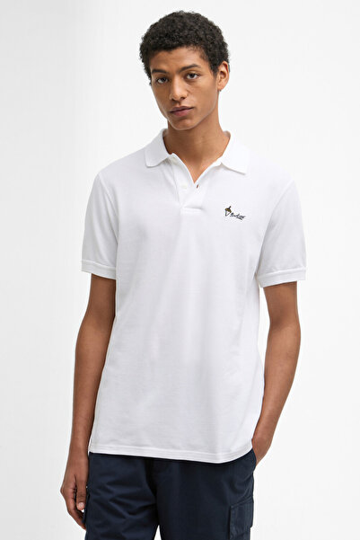 Barbour Comebe Tailored Fit Polo Yaka WH11 White