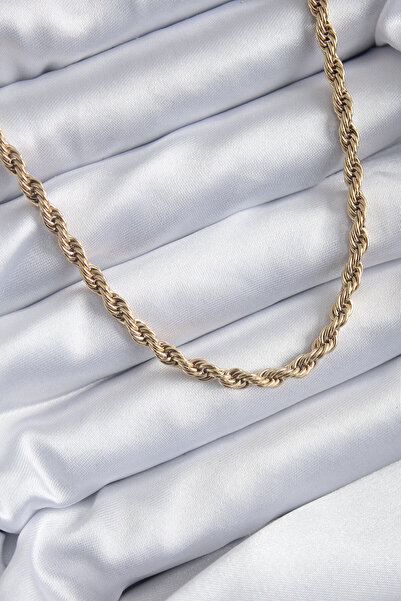 OGHAMAY 316L Steel Gold Color 60 cm Twist Model Women's Necklace