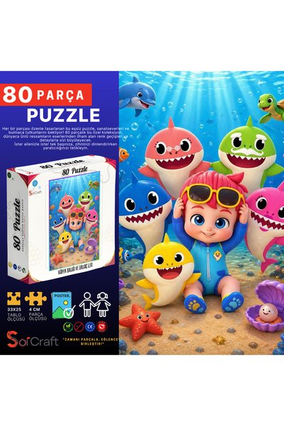 Soi Craft 80 Parça Köpek Balığı ve Dalgıç Leo #1125