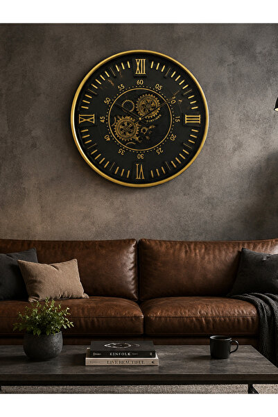 Glazze ATHENS ALTIN 60 CM ÇARKLI DUVAR SAATİ