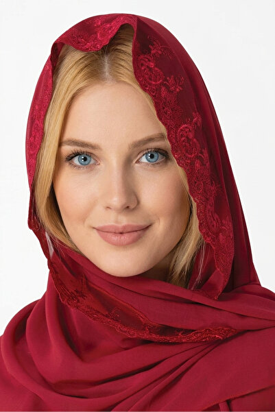 Lohusa Homewear شال نسائي من الشيفون بتفاصيل دانتيل فوشيا للحوامل