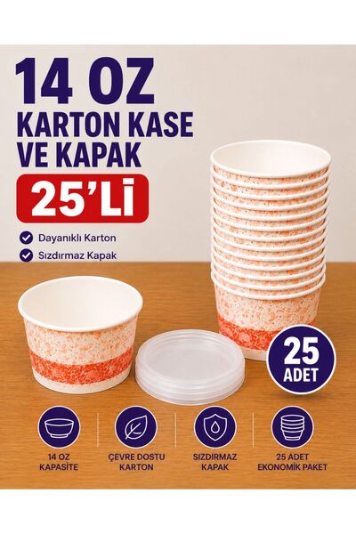 KAPAKLI KARTON ÇORBA KASE 25'Lİ 14 OZ