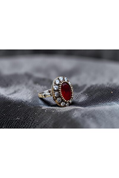 Rubino Silver 925 ayar gümüş Kadın yüzük - Yakut Taşlı Kadın Yüzük - Bronz De...
