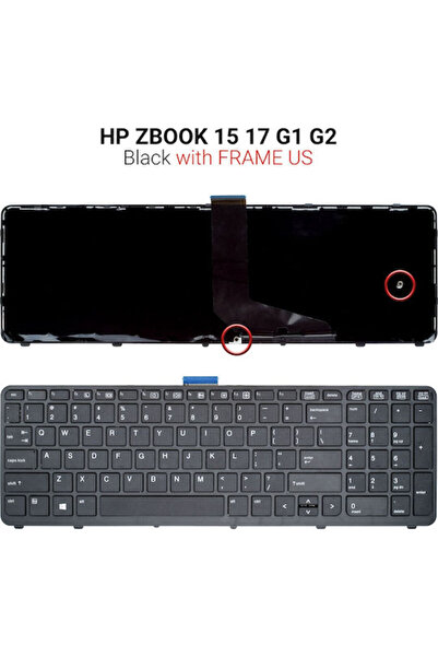 HP Πληκτρολόγιο φορητού υπολογιστή για Zbook 15/17-G1/G2 με πλαίσιο και αγγλι...