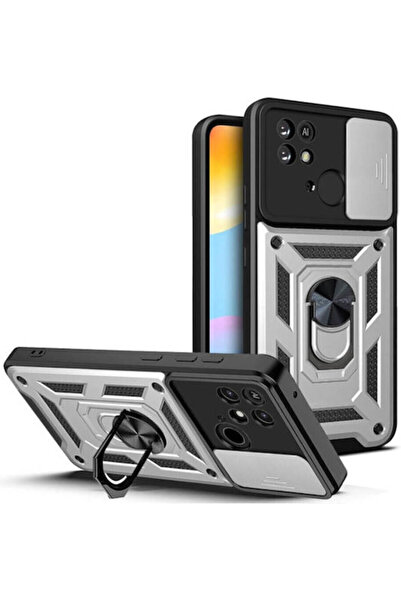 OEM Συρόμενο Πίσω Κάλυμμα Σιλικόνης Ασημί (Redmi 10C) Κωδικός: BA-00375