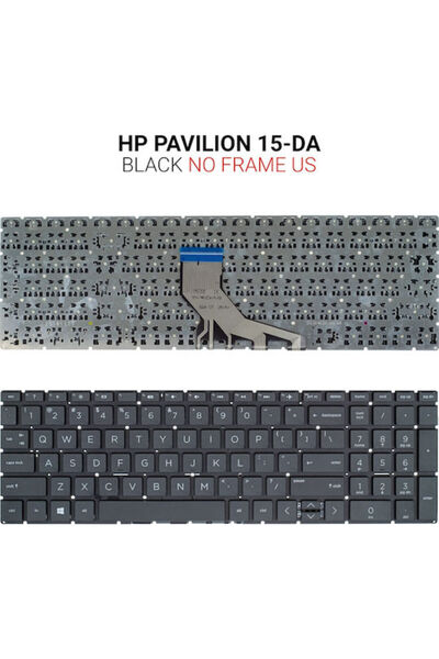 HP Πληκτρολόγιο φορητού υπολογιστή για Pavilion 15-DA, χωρίς πλαίσιο, με αγγλ...