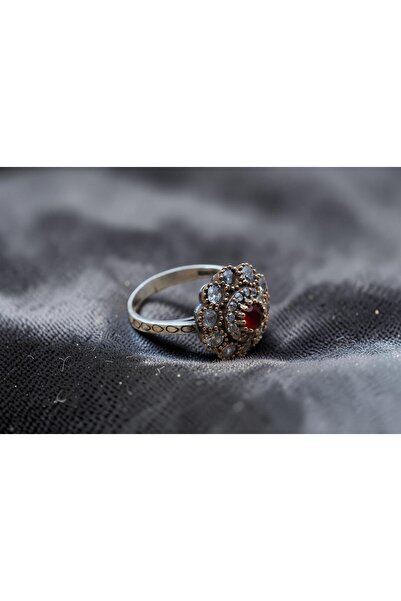 Rubino Silver 925 ayar gümüş Kadın yüzük - Yakut Taşlı Kadın Yüzük - Bronz De...