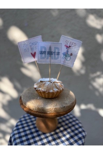 Kukuletaparty Babalar Günü Cupcake Bayrak - 3lü Set