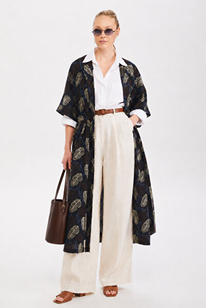 By Yaren Yazıcı Caftan kimono din bumbac brodat botanic pentru femei |   Îmbr...