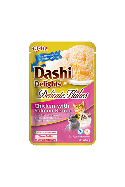 Inaba Ciao Dashi Delights Fulgi Delicați cu Pui și Somon, 70 g