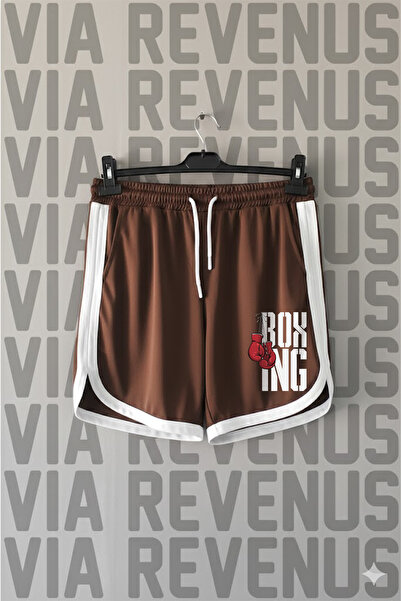 Vordevia Pantaloni scurți de antrenament sportiv unisex, retro, cu imprimeu d...