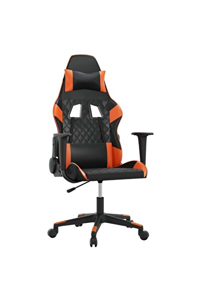 vidaxl Scaun de jocuri, negru și oranj, piele ecologică