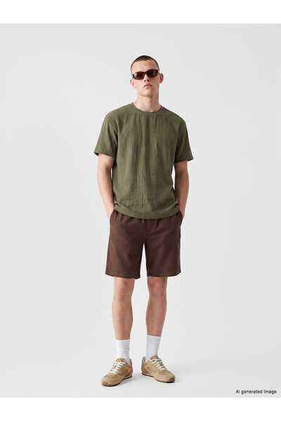 LC Waikiki Nevavm Regular Fit Linen Look Men's Shorts with a Difference