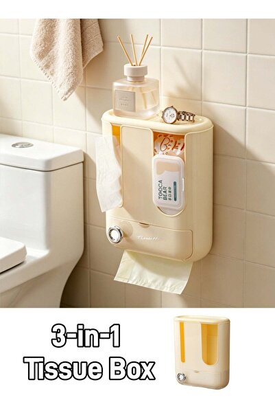 Gerenic Tissue Box For Bathroom,Wall Mounted Waterproof Toilet Paper Holder,3...