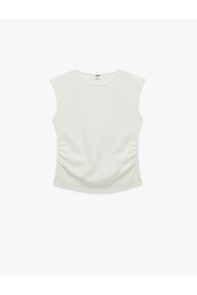 Koton Cotton Short Sleeve Crew Neck Drawstring T-Shirt