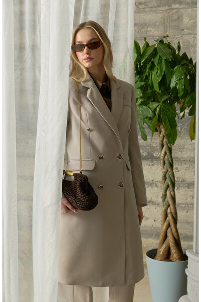 Fatma Atasoy Blazer Bej Tek Ceket