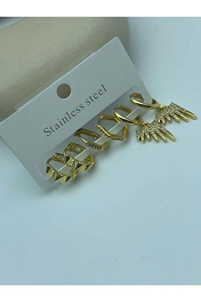 BİJU YILMAZ 26Clk130 - Gold Angel Wing Earring Set