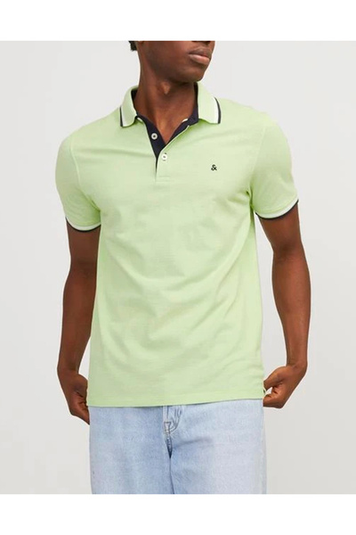 Jack & Jones Ανδρικό Βαμβακερό Πόλο  "PAULOS " Κίτρινο Στενή Γραμμή (12136668...