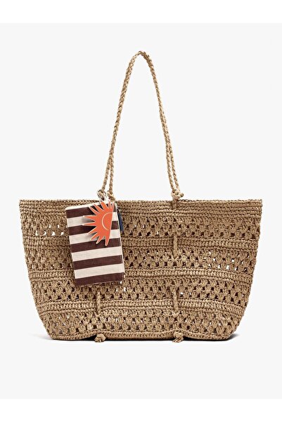 PARFOIS Kadın Hasır Efektli Shopper Çanta