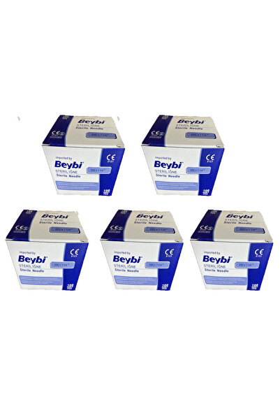 Beybi 22 G x 11/4" Steril Siyah Uç 100 Adet (5 Kutu)