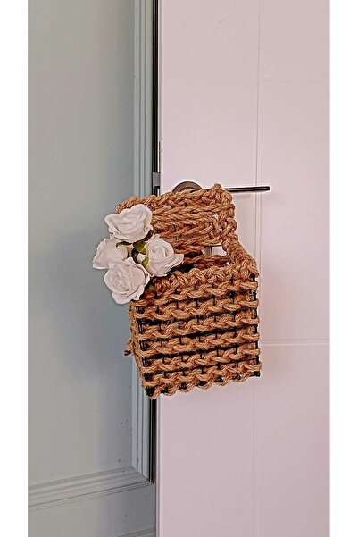 Egindra Wicker Bohemian Basket Newspaper Holder Accessory Decor Book Door Orn...