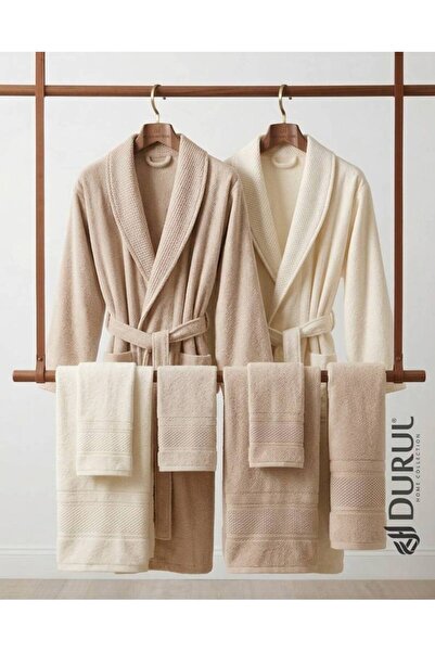 OEMS Luxury Cotton Bathrobe Set with Towels