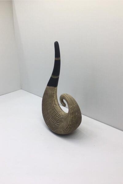 OEM Dekoratif Porselen Obje Siyah Krem Kahve Salyangoz Biblo 30x17x5 Cm