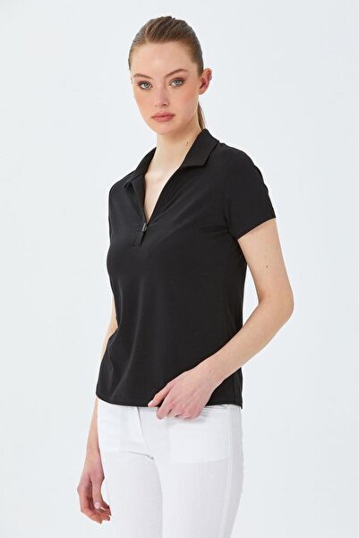 İKİLER Polo Yaka Önü Çıtçıtlı Bluz 026-1036