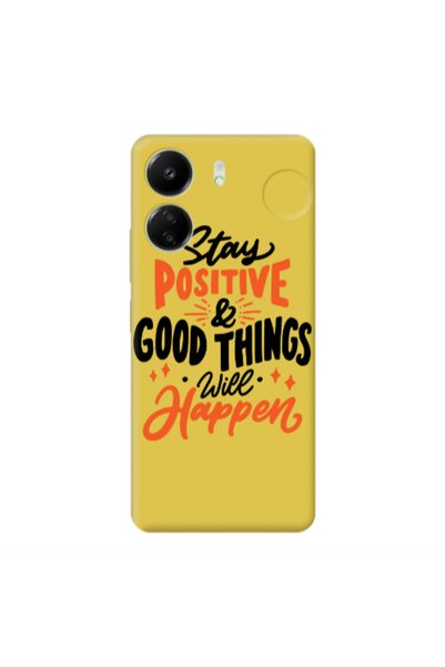 Other Xiaomi Redmi 13C Stay Positive Yellow Colored Silicone TPU Θήκη