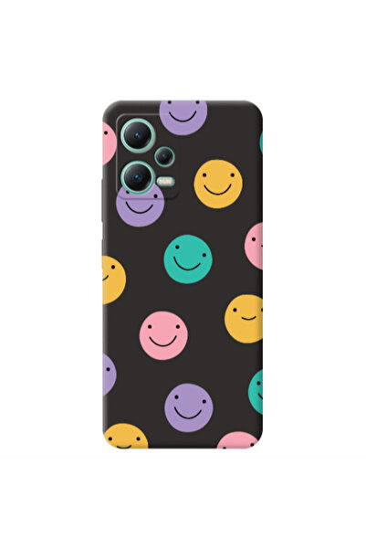 Other Xiaomi Redmi Note 12 Pro 5G Colorful smiles Black Colored Silicone TPU ...