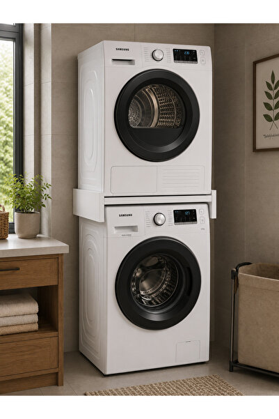 GaniHome Vera Mini Çamaşır Makinesi Dolabı Üst Raf Organizer Beyaz