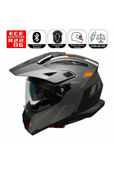 MOTOANL Motosiklet Cross Kask Güneş Vizörlü Enduro Full Face Touring Motorcu ...