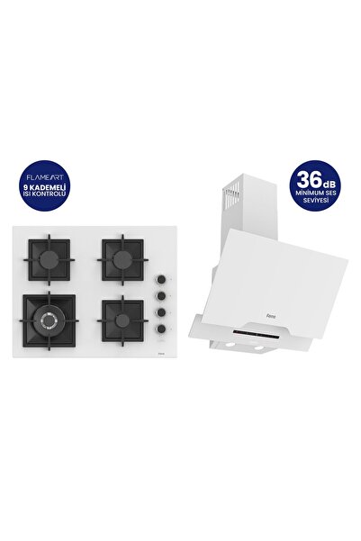 Ferre Beyaz 2'li Döküm Izgara Silentart Ankastre Set SC406-WFA+D064-SA 65 CM ...
