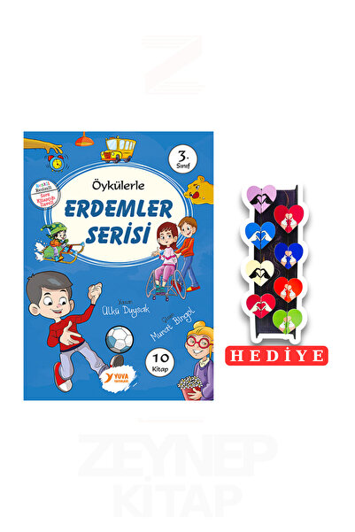Yuva Yayınları 3.Sınıf Öykülerle Erdemler 10 Kitap Set (8'li Kalp Ayraç Hediye)