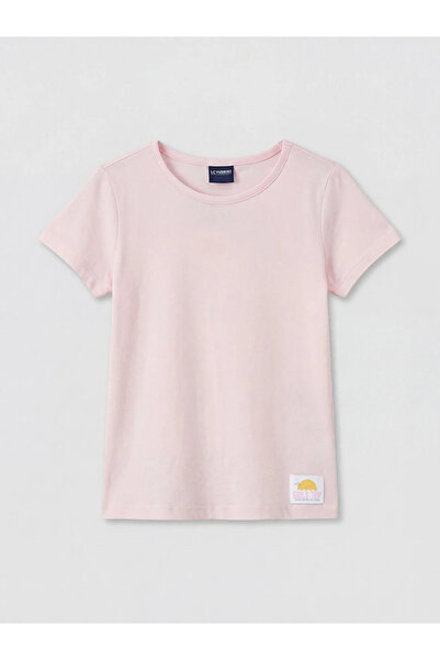 LC Waikiki Pink Crew Neck Short Sleeve Girl's T-Shirt