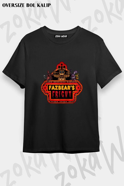 ZOKAWEAR Unisex Loose Fit Fnaf Five Nights V19 Printed T-Shirt
