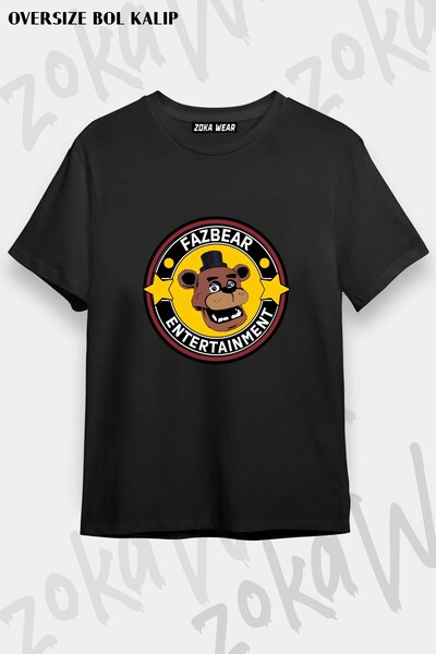 ZOKAWEAR Unisex Loose Fit Fnaf Five Nights V5 Printed T-Shirt