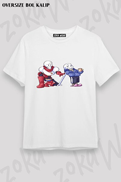 ZOKAWEAR تي شيرت مطبوع للجنسين من نوع Undertale Sans v24