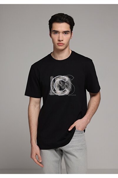 Colin's Regular Fit Round Neck Plain Men's Black Short Sleeve T-Shirt