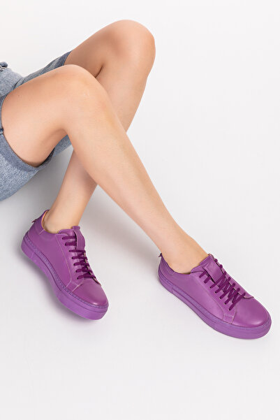 SANLORD AYAKKABI Kadın Hakiki Deri Düz Sneaker Anatomik Taban Günlük Rahat Ay...