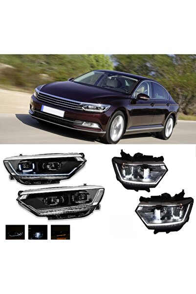 X POWER TUNİNG VOLKSVAGEN PASSAT B8 2016-2017-2018-2019 R LİNE LEDLİ ÖN FAR