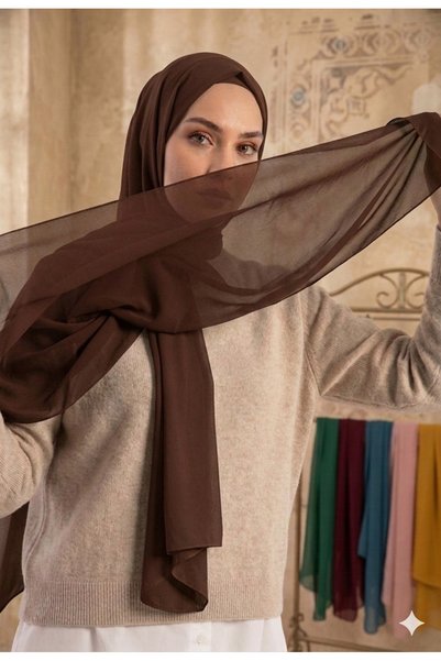 Sonbaharmoda High Quality Plain Chiffon Shawl – Combining Elegance and Comfort