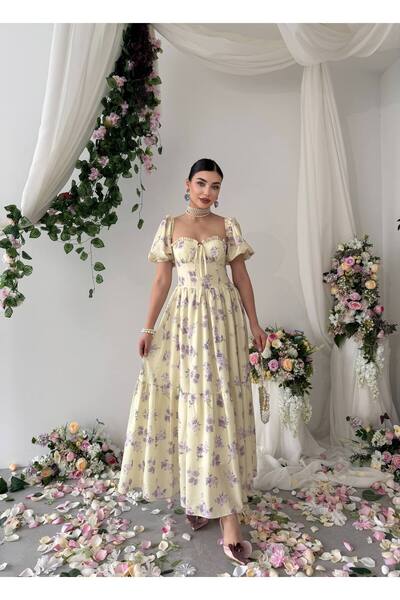 EtikaOnline Kadın Şifon Beral Midi Elbise -00862