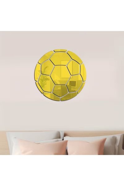 Modern Futbol Topu Aynası Aynalı Pleksi Duvar Dekoru