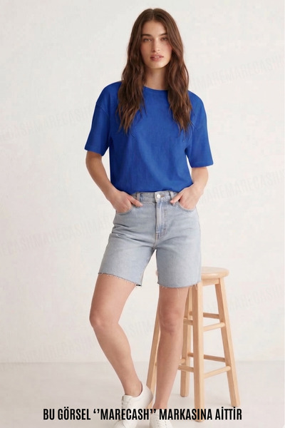 MARECASH Γυναικείο μπλουζάκι Oversize Plain Χωρίς τύπωμα με κοντό μανίκι και ...