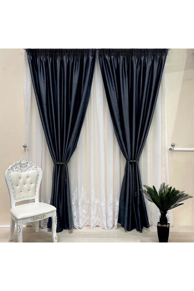 ArasyaHome Draperie Ibiza de Textura Groasa 90% Blackout Negru