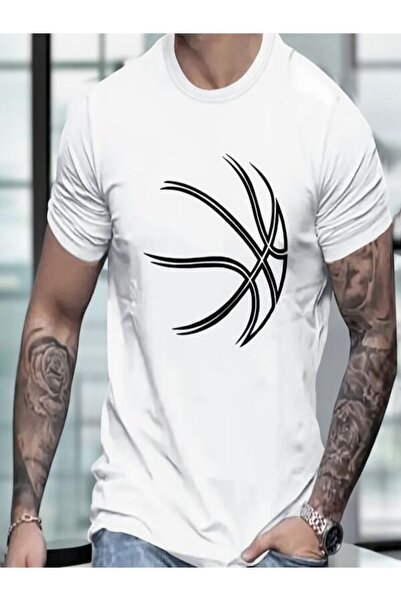 COZYWEAR Basketball Themed Printed White T-Shirt