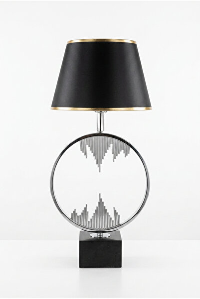 LUMINZO Welis Gümüş Luxury Series Black Headboard Round Ornate Design Metal L...
